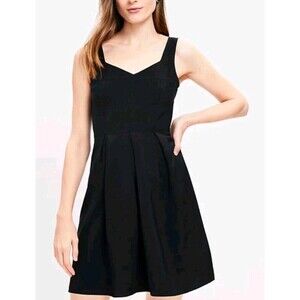NWT LOFT Womens Mini Dress Black Corset Seamed Flare A-Line Size 12 Gossip Girl